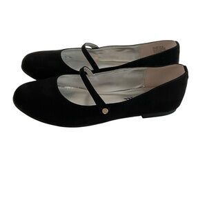 Nina Girls Fernanda Ballet Flats 6M Black Microsuede Mary Jane Slip On Comfort